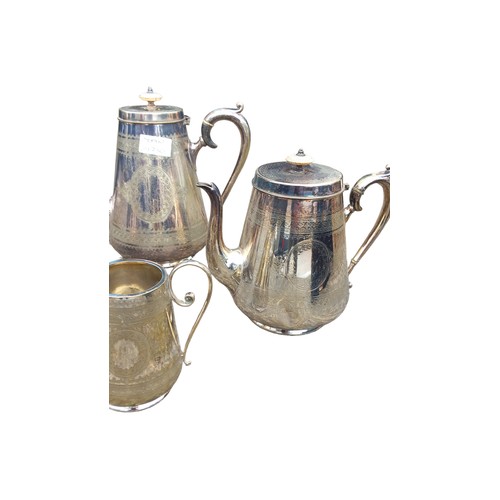 411 - AN ANTIQUE 4 PIECE PLATED TEA SERVICE