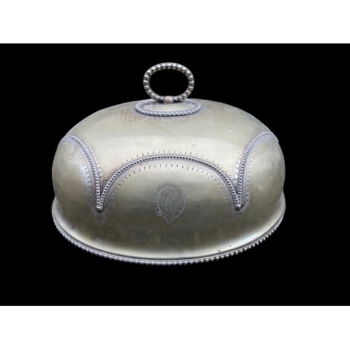 414 - A LARGE ORNATE SILVER PLATED MEAT COVER