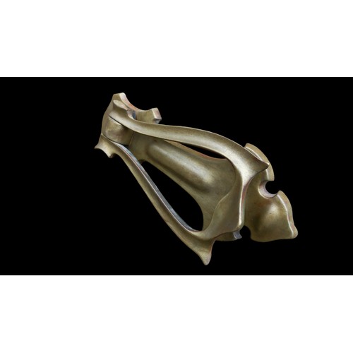 460 - AN ART NOVEAU BRASS DOOR KNOCKER 8