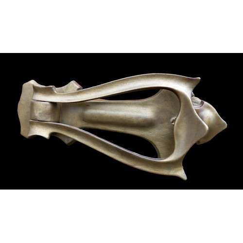 460 - AN ART NOVEAU BRASS DOOR KNOCKER 8