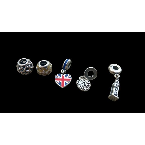 587 - 4 GENUINE SILVER PANDORA CHARMS