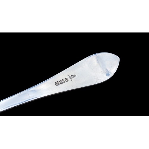 604 - AN 1897 SHEFFILED SILVER (WALKER AND HALL) 23cm BERRY SPOON 85grm