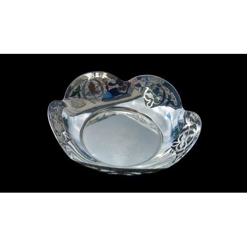 608 - A 1937 SILVER BONBON  DISH BY LANSON LTD 65grm