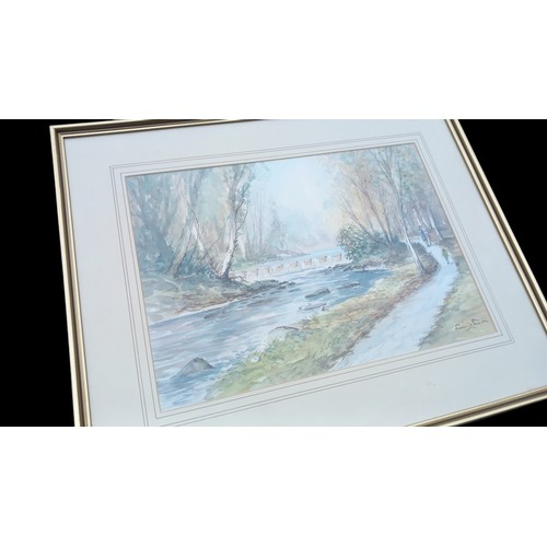 689 - A WILLIAM CUNNINGHAM WATERCOLOUR OF THE WORLD FAMOUS TIULLYMORE FOREST PARK MEASURES 27 x 22