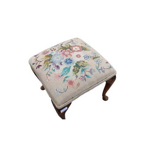 702 - A TAPESTRY FOOTSTOOL APPROX 15