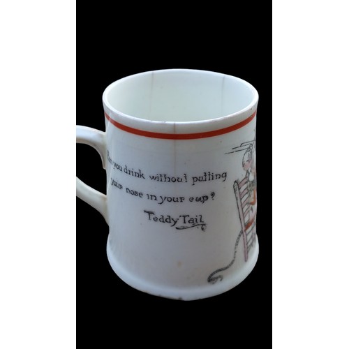 514 - A TEDDY TAIL NOVELTY CUP PAINTED BY CHAS FOLKARD