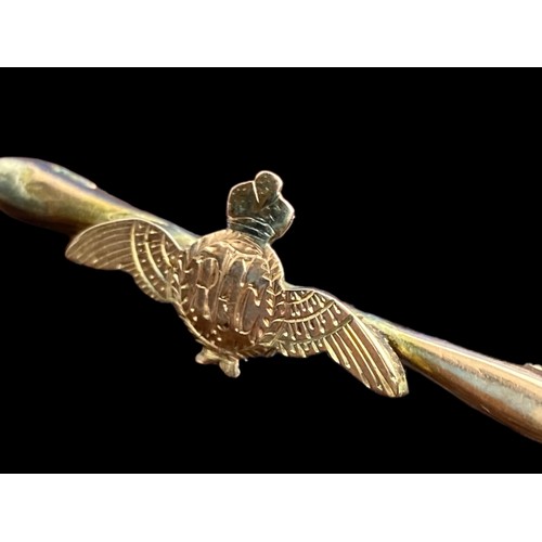 661 - ROYAL FLYING CORPS GOLD PIULOTS WING SWEETHEART BROOCH FOR THE GREAT WAR