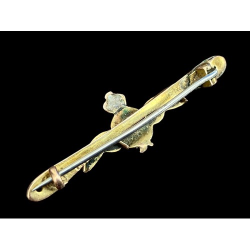 661 - ROYAL FLYING CORPS GOLD PIULOTS WING SWEETHEART BROOCH FOR THE GREAT WAR