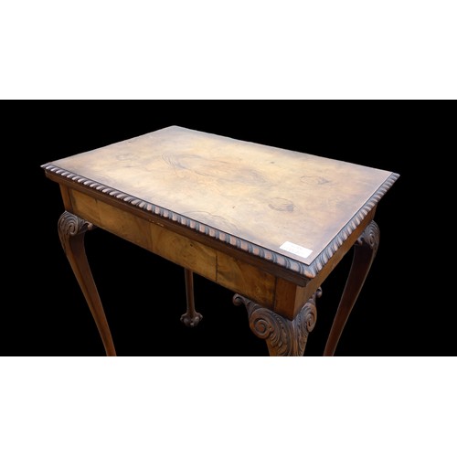 708 - AN ANTIQUE WALNUT CARD TABLE ON CABRIOLE LEG 24 x 16 x 29 CLOSED