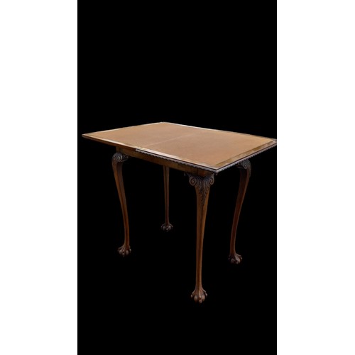 708 - AN ANTIQUE WALNUT CARD TABLE ON CABRIOLE LEG 24 x 16 x 29 CLOSED