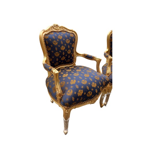 712 - PAIR OF ORNATE GILT ARMCHAIRS