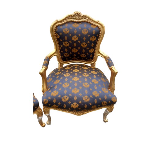 712 - PAIR OF ORNATE GILT ARMCHAIRS