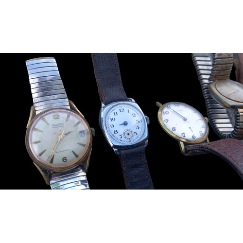 736 - LOT OF 5 VINTAGE WATCHES TO INCLUDE ROTARY,UNO,GRUEN ETC