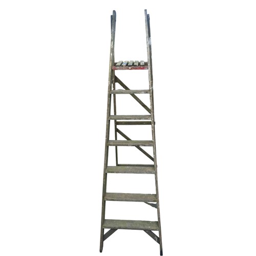 754 - A PAIR OF WOODEN STEP LADDERS