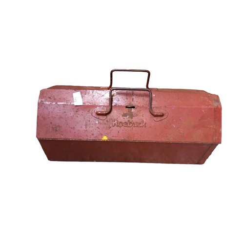 752 - METAL ROEBUCK TOOL BOX AND CONTENTS