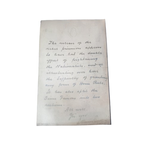 603A - HOUSE OF COMMONS HEADED PAPER  2 PAPER LETTER FROM EDWARD CARSON TO ALEX McCONNELL DUTY GRAND MASTER... 