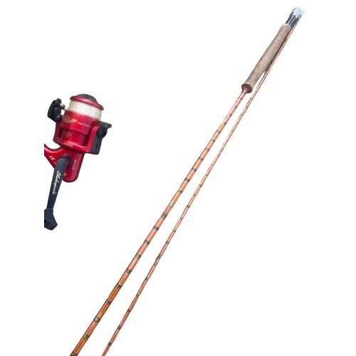 475A - A HARDY SPLIT CANE FISHING ROD, 4 SHAKESPEAR  REELS ,A J.W. YOUNG FLY REEL ,A LANDING NET AND FISHIN... 