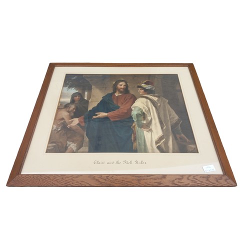 75A - A RELIGIOUS PRINT IN OAK FRAME