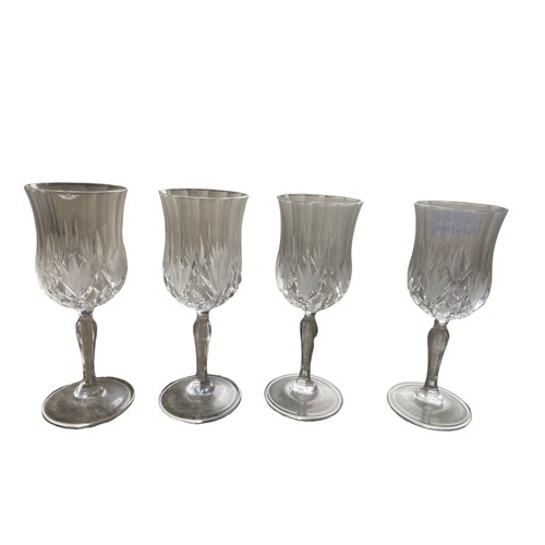 111A - A SET OF 4 CUT GLASS WINE GLASSES