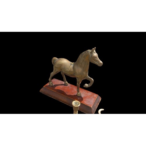 16 - A MIXED LOT OF BRASS