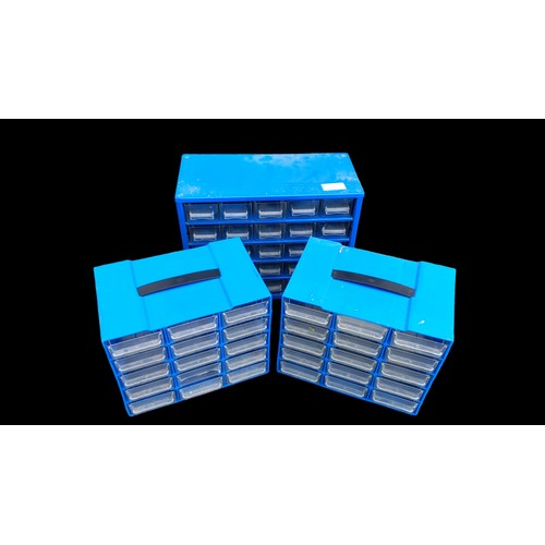 123 - 3 METAL AND PLASTIC STORAGE CHESTS