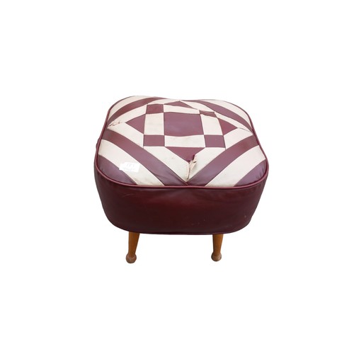 160 - A RETRO LEATHER FOOTSTOOL