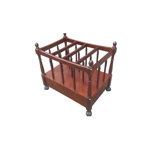 163 - MAHOGANY MAGAZINE RACK/CANTERBURY
