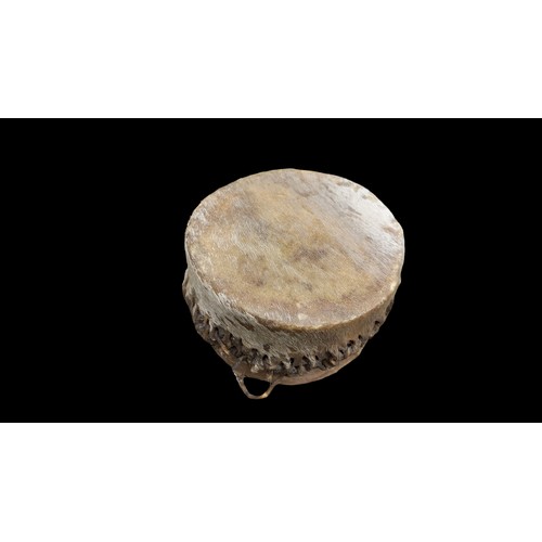 64 - A SMALL GOAT SKIN DRUM 3.5