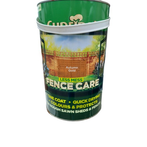 68 - 6 NEW TIS OF AUTUMN GOLD FENCE PAINT TOTAL OF 36 LITRES