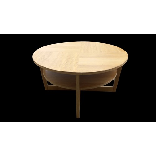 84 - A ROUND 2 TIER RETRO STYLE COFFEE TABLE