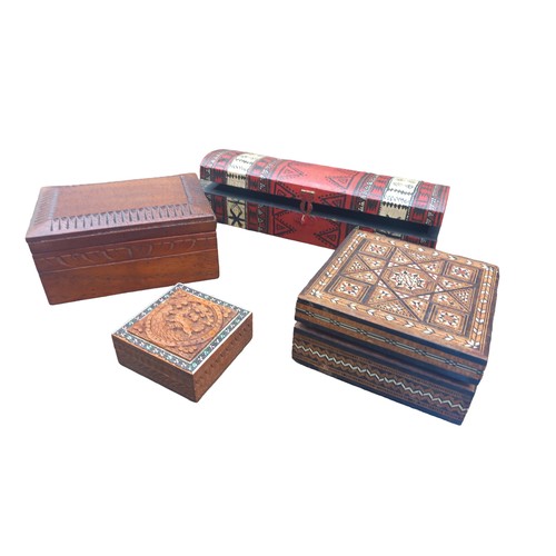 109 - 4 HIGHLY DECORATIVE WOODEN BOXES