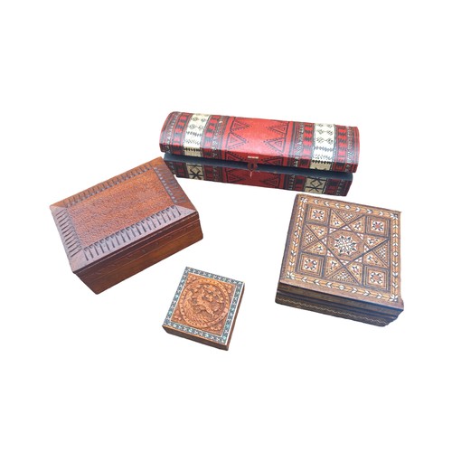 109 - 4 HIGHLY DECORATIVE WOODEN BOXES