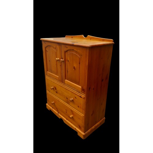 114 - PINE TALLBOY WITH 2 DRAWERS