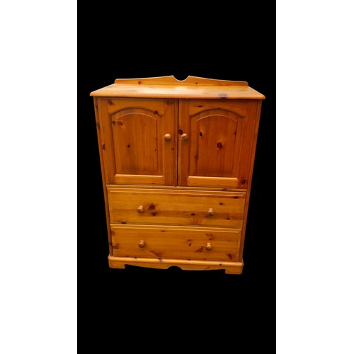 114 - PINE TALLBOY WITH 2 DRAWERS