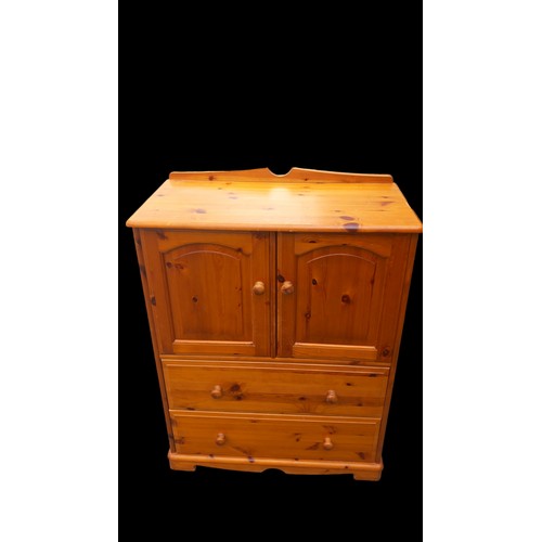 114 - PINE TALLBOY WITH 2 DRAWERS