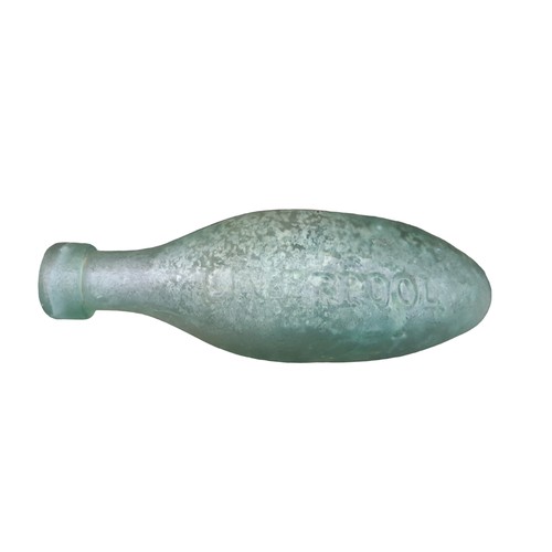 155 - A SHAPED GLASS BOTTLE 