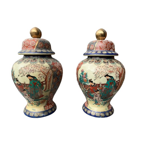 111 - PAIR OF ORIENTAL URNS 15