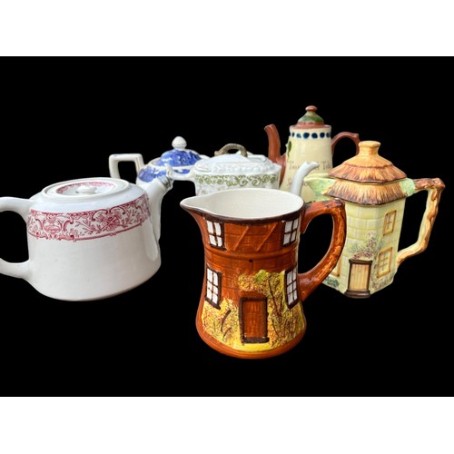 2 - 4 MIXED TEAPOTS AND A JUG