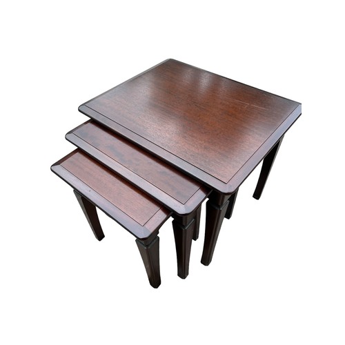 5 - A NEST OF 3 MAHOGANY TABLES POSSIBLY STAG