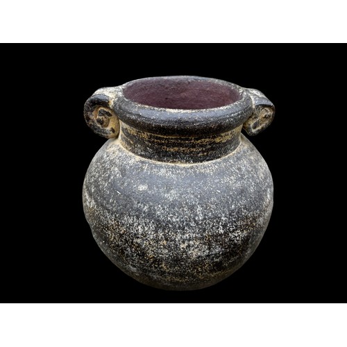 7 - 3 GRECIAN STYLE EARTHENWARE POTS