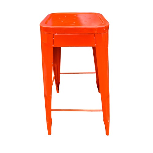 4 - A NEW ORANGE METAL HIGH STOOL