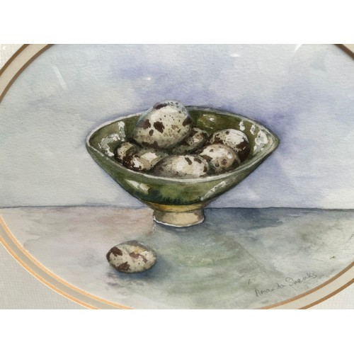 31 - LITTLE GEMS (QUALS EGGS) WATERCOLOUR BY AMANDA SHANKS 16.25 x 14.25