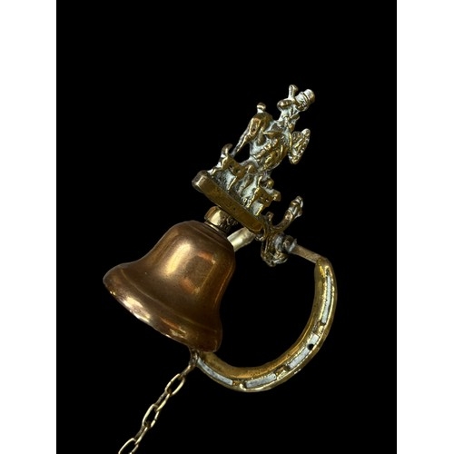 32 - A WALL HANGING OF A HORSE on HORSE SHOE BELL