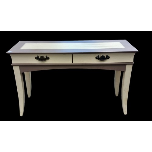 33 - PAINTED 2 DRAWER HALL/CONSOL TABLE 47.5 x 16 x 30