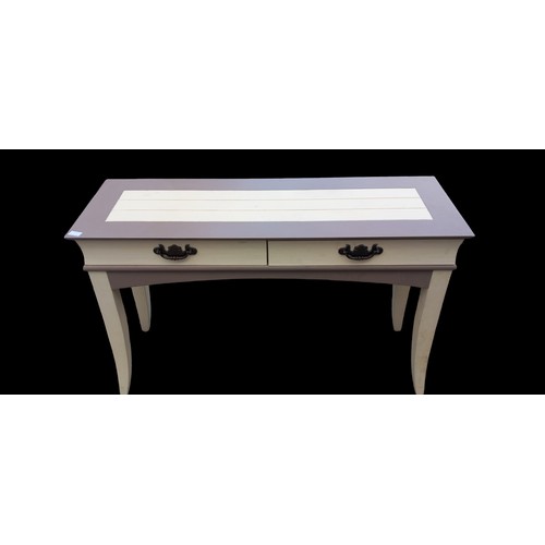 33 - PAINTED 2 DRAWER HALL/CONSOL TABLE 47.5 x 16 x 30