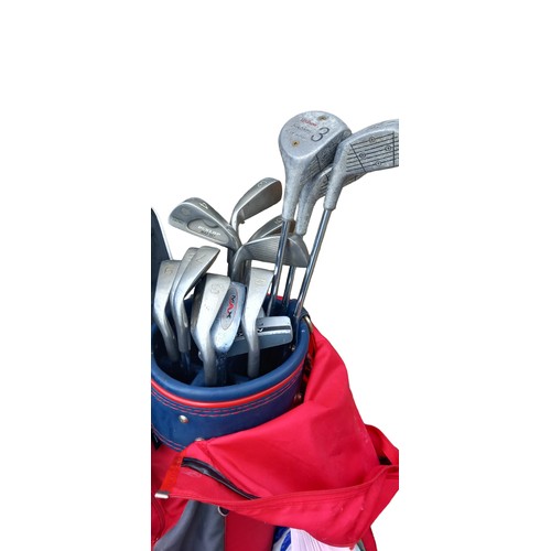 42 - 2 SETS OF GOLF CLUBS AND BAGS WITH ONE TROLLEY