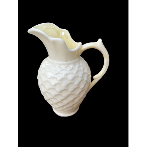 78 - A BELLEEK JUG AND VASE DIFFERING MARKS