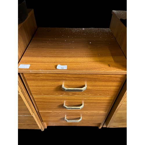 72 - QTY OF RETRO CHEST OF DRAWERS TO INCLUDE A LIFT LID DRESSING CHEST WITH MIRROR