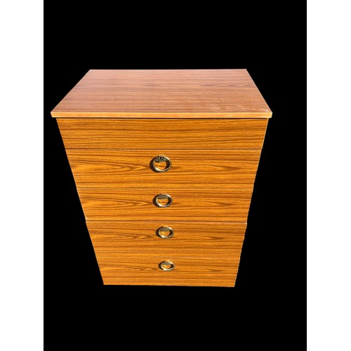 72 - QTY OF RETRO CHEST OF DRAWERS TO INCLUDE A LIFT LID DRESSING CHEST WITH MIRROR