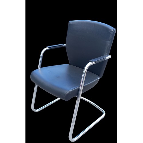 88 - 6 VERY GOOD QUALITY CHROME/LEATHER DINING CHAIRS